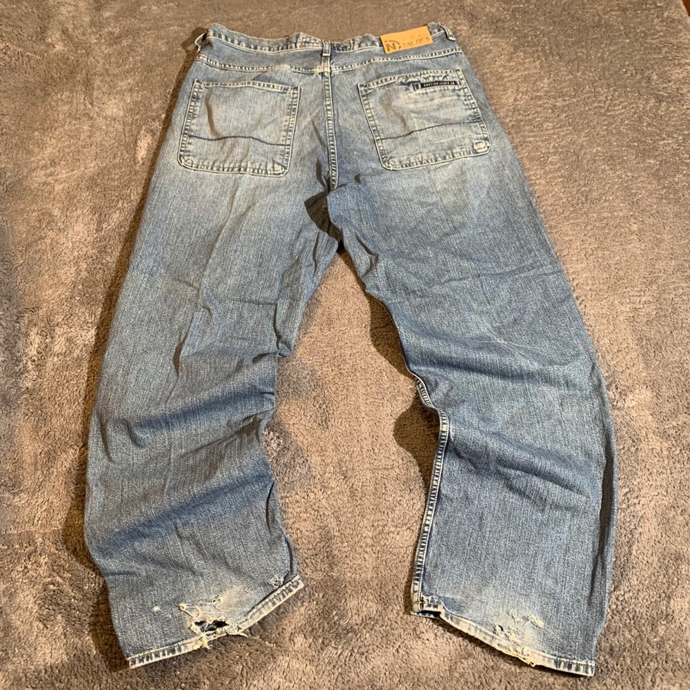 Nautica Jeans‎ Co Mens Distressed Light Wash Relaxed Fit Denim Blue Pants